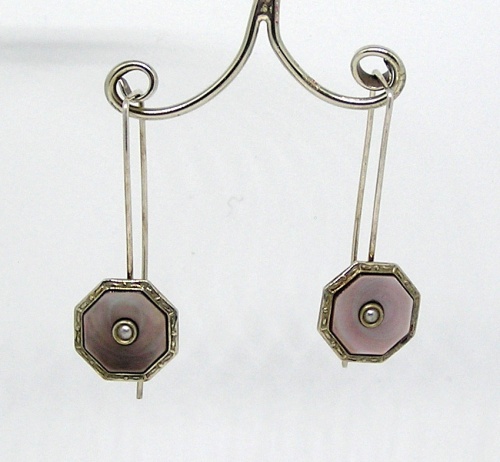 Vintage alabone cufflink earrings
