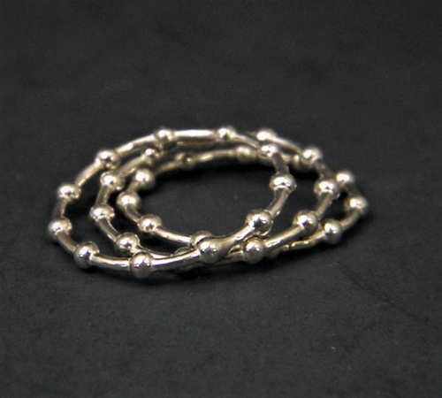 Sterling Bead and Bar stacking rings.
