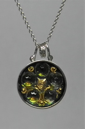 Small Glass Button pendant 