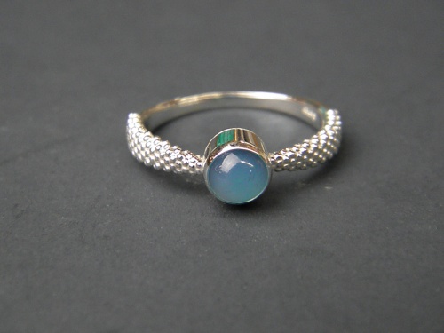 Blue Chalcendony silver ring 